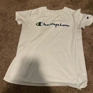 Cream champion shirt, child’s exrta large